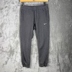 Nike Sweatpants Joggers Men's Medium Fleece Gym Athletic Lounge Gray Workout
